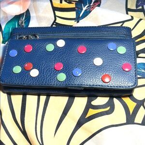Relic Blue Wallet with Colorful Dots